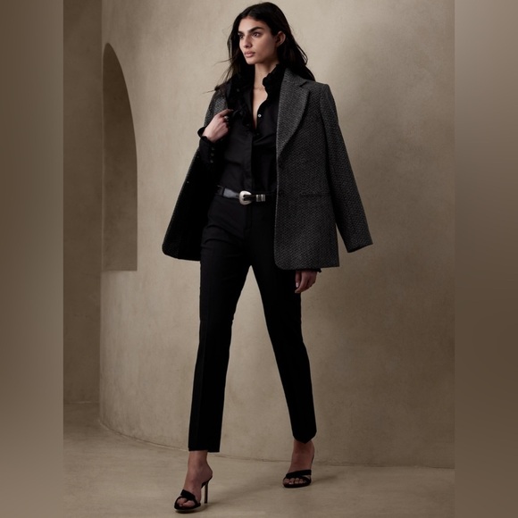 NWT! BANANA REPUBLIC BLACK RYAN SLIM WOOL-BLEND PANT - MULTIPLE SIZES 🤎 - Picture 1 of 6